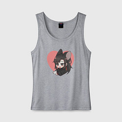 Майка женская хлопок Wei Wuxian heart, цвет: меланж