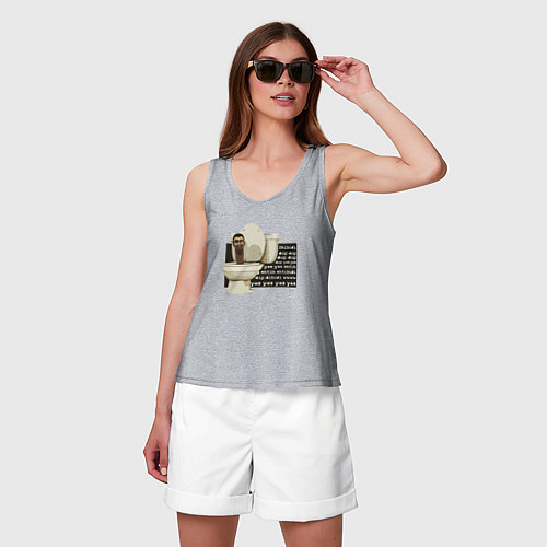 Женская майка Skibidi Toilet Normal Skibidi Toilet / Меланж – фото 3