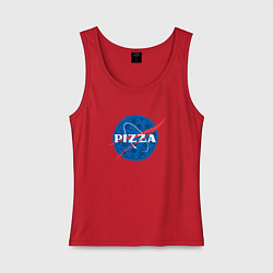Майка женская хлопок Pizza x NASA, цвет: красный