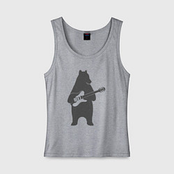 Женская майка Мишка с гитарой