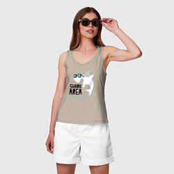 Майка женская хлопок Зона акул, цвет: миндальный — фото 2