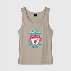 Майка женская хлопок Liverpool fc sport collection, цвет: миндальный