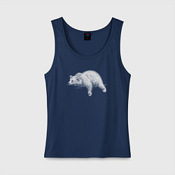 Майка женская хлопок Медведь лежит отдыхает, цвет: тёмно-синий