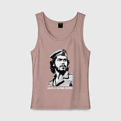 Майка женская хлопок Че Гевара - До победы!, цвет: пыльно-розовый
