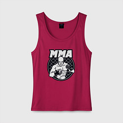 Майка женская хлопок Warrior MMA, цвет: маджента