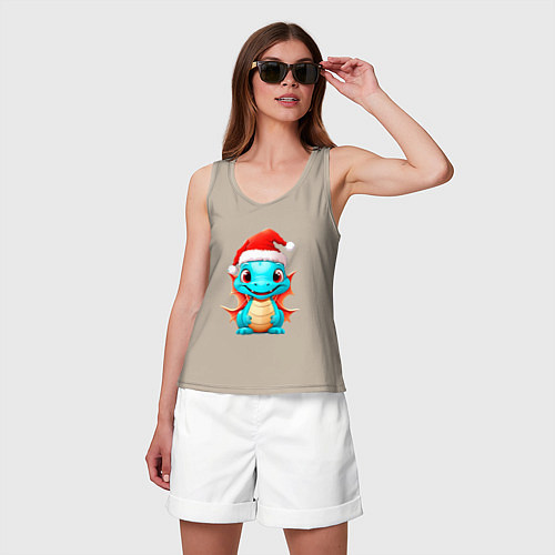 Женская майка Маленький дракон 2024 / Миндальный – фото 3