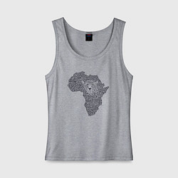 Майка женская хлопок Африканский леопард, цвет: меланж