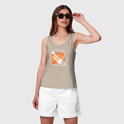 Майка женская хлопок Джазовая труба, цвет: миндальный — фото 2