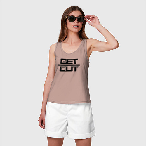 Женская майка Get out black / Пыльно-розовый – фото 3
