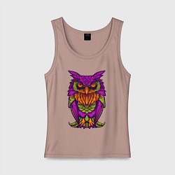 Майка женская хлопок Purple owl, цвет: пыльно-розовый