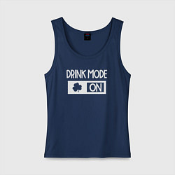 Майка женская хлопок Включен питьевой режим, цвет: тёмно-синий