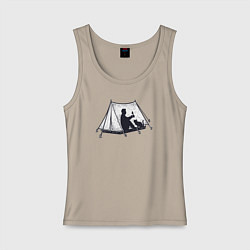 Женская майка Поход с котом