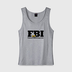 Майка женская хлопок FBI - famous beer inspector, цвет: меланж