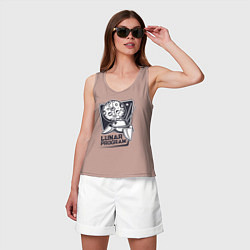 Майка женская хлопок Лунная программа, цвет: пыльно-розовый — фото 2