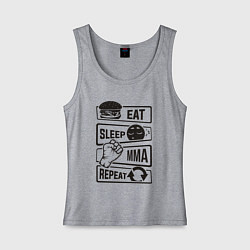 Майка женская хлопок Есть спать миксфайт, цвет: меланж