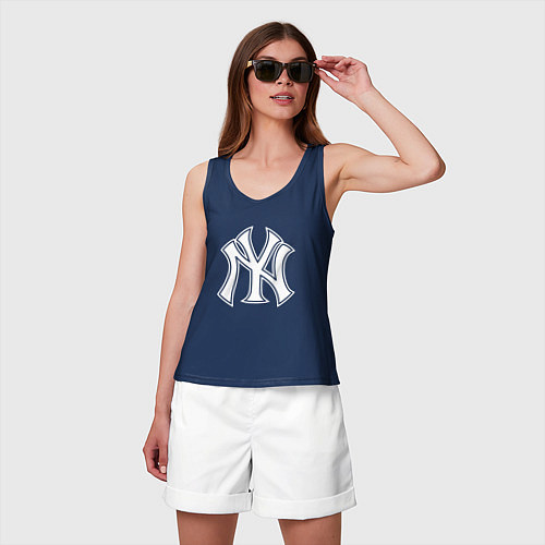 Женская майка New York yankees - baseball logo / Тёмно-синий – фото 3