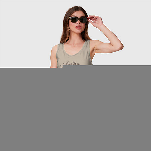 Женская майка Дракончик обнимает игральную кость / Миндальный – фото 3