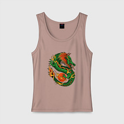 Женская майка Азиатский зеленый дракон