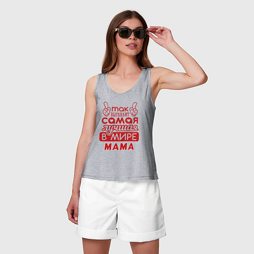 Женская майка Самая лучшая мама в мире / Меланж – фото 3