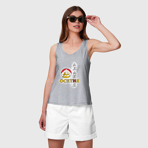 Женская майка Алания Осетия и герб / Меланж – фото 3