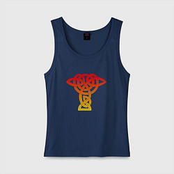 Майка женская хлопок Скандинавский огненный узор, цвет: тёмно-синий