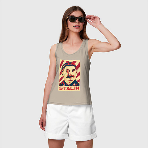 Женская майка Stalin face / Миндальный – фото 3