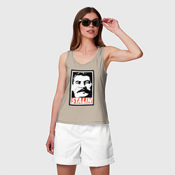 Майка женская хлопок USSR Stalin, цвет: миндальный — фото 2