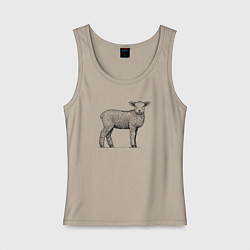 Женская майка Ягненок в профиль