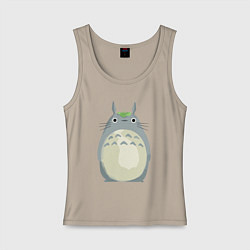 Майка женская хлопок Neighbor Totoro, цвет: миндальный