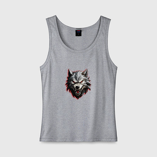 Женская майка Злой и страшный серый волк / Меланж – фото 1