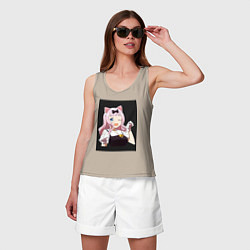 Майка женская хлопок Госпожа Кагуя Тика Фудзивара, цвет: миндальный — фото 2