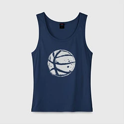Майка женская хлопок Basket balls, цвет: тёмно-синий