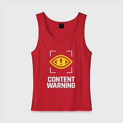 Женская майка Content Warning logo