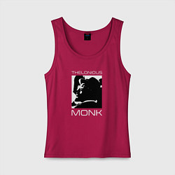 Майка женская хлопок Jazz legend Thelonious Monk, цвет: маджента