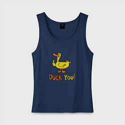 Женская майка Утка показывает палец мем duck you