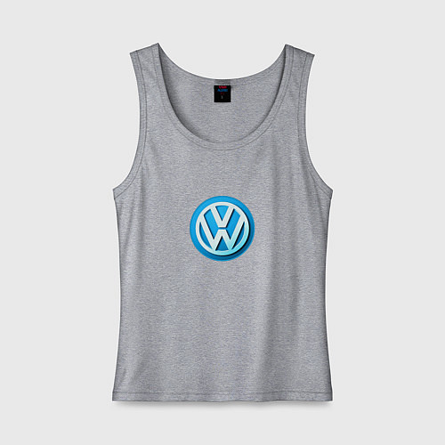 Женская майка Volkswagen logo blue / Меланж – фото 1