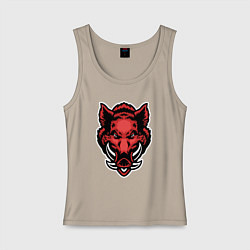 Майка женская хлопок Красный боров, цвет: миндальный