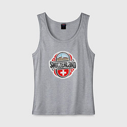 Майка женская хлопок Моя Швейцария, цвет: меланж