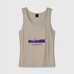 Майка женская хлопок Силуэт Торонто, цвет: миндальный