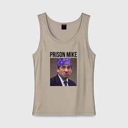 Майка женская хлопок Prison mike Michael Scott - офис, цвет: миндальный