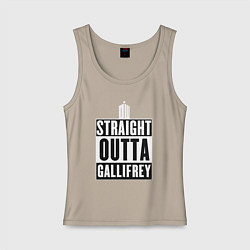 Майка женская хлопок Straight outta gallifrey, цвет: миндальный