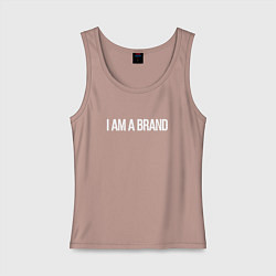 Майка женская хлопок I am a brand, цвет: пыльно-розовый