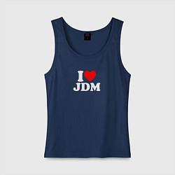 Майка женская хлопок I love JDM, цвет: тёмно-синий