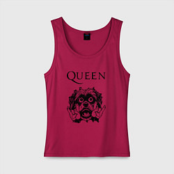 Майка женская хлопок Queen - rock dog, цвет: маджента