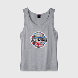 Майка женская хлопок Great Britain, цвет: меланж