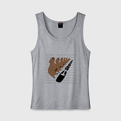 Майка женская хлопок Капибара в шеренге - мем, цвет: меланж