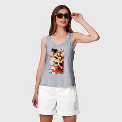 Майка женская хлопок Glamour Show, цвет: меланж — фото 2