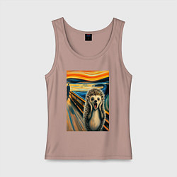 Женская майка Ёжик кричит на картине Эдварда Мунка - мем искусст