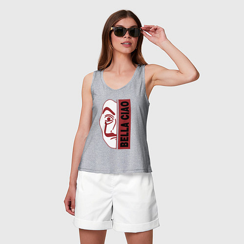 Женская майка Bella ciao - money heist / Меланж – фото 3