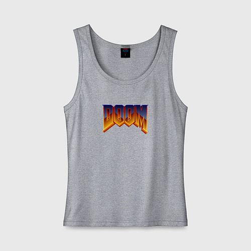 Женская майка Doom logotype / Меланж – фото 1